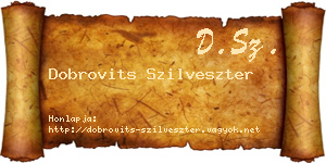 Dobrovits Szilveszter névjegykártya