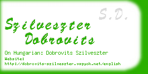 szilveszter dobrovits business card